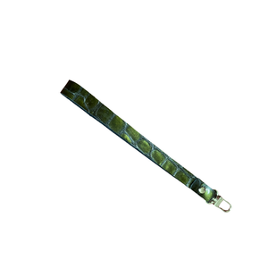 Hakiki Deri - El Çantası Sapı - (Clutch Çanta) - Koyu Yeşil Desenli