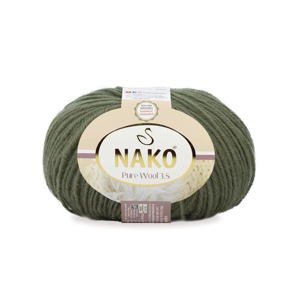 Nako Pure Wool 3.5 | Haki Yeşil 268 No