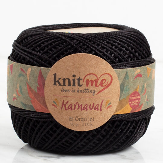 Knit Me Karnaval - Merserize İp Siyah