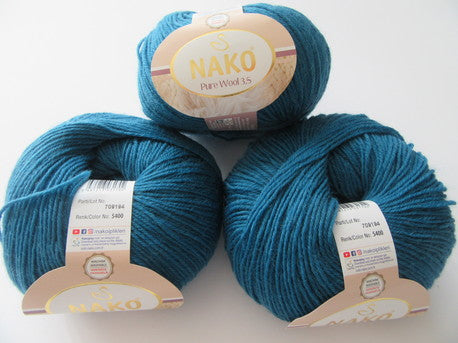 Nako Pure Wool 3.5 | Petrol Mavi 5400 No (TANE SATILIR)